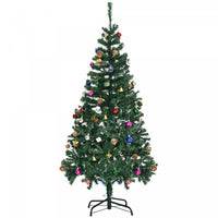 Homcom 5ft Artificial Christmas Tree With Decoration Ornament And 420 Branch Tips