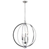 Dainolite Karland 6 Light Chandelier 24\" Dia Crystal Studded Banding Polished Chrome Finish Lamp