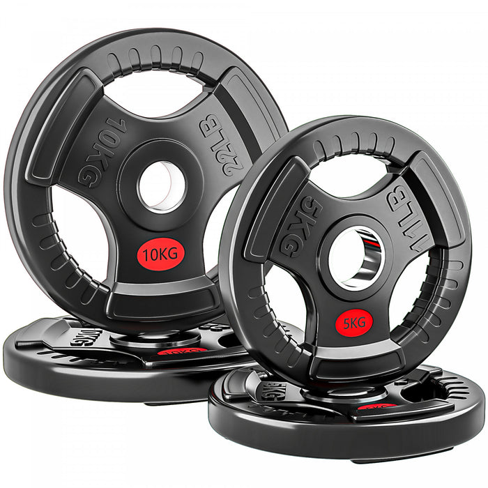 Soozier Weight Plates Set, 2-Inch Barbell Weight Set, 2 x 11lbs, 2 x 22lbs