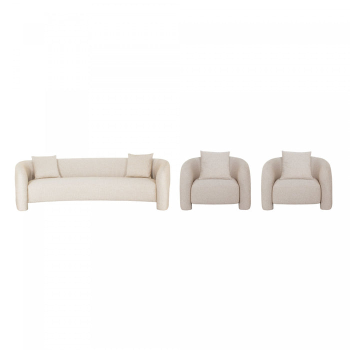 Sylvia Modern Glam 3-Piece Sofa Set in Gold Dust