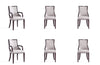 Grand Traditional 6-Piece Dining Chair Set in Light Gray