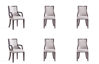 Grand Traditional 6-Piece Dining Chair Set in Light Gray
