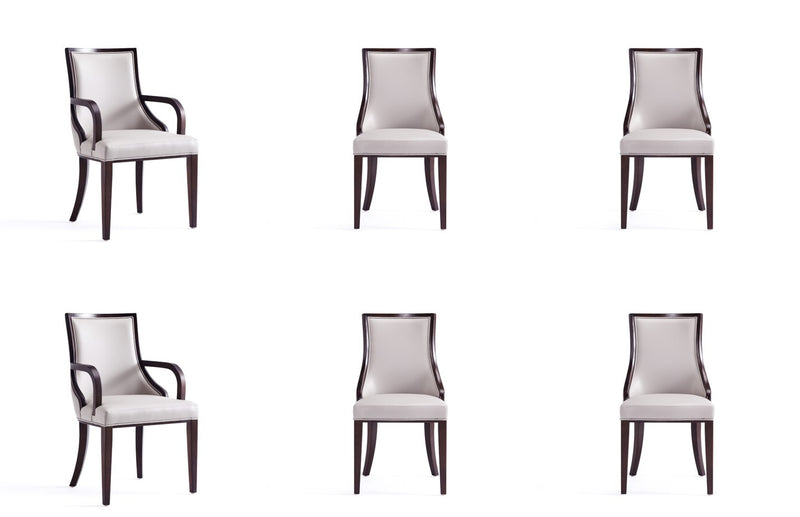 Grand Traditional 6-Piece Dining Chair Set in Light Gray