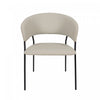 Slate Contemporary Modern Vegan Leather Metal Armchair in Stone Gray - Set of 2