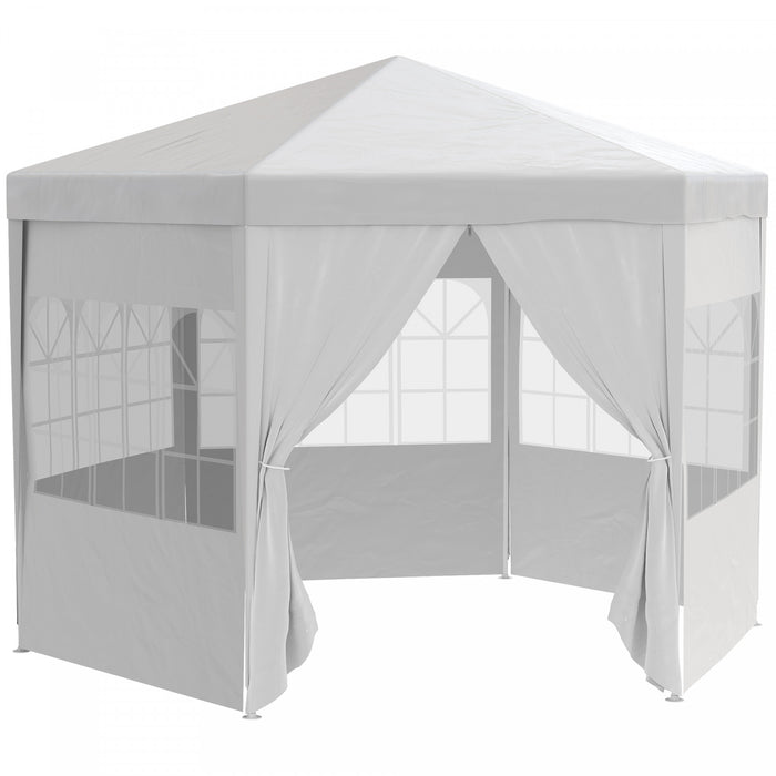 Outsunny 13 Ft. Gazebo Canopy Party Tent With 6 Removable Side Walls With Windows And Doors For Outdoor Events, White