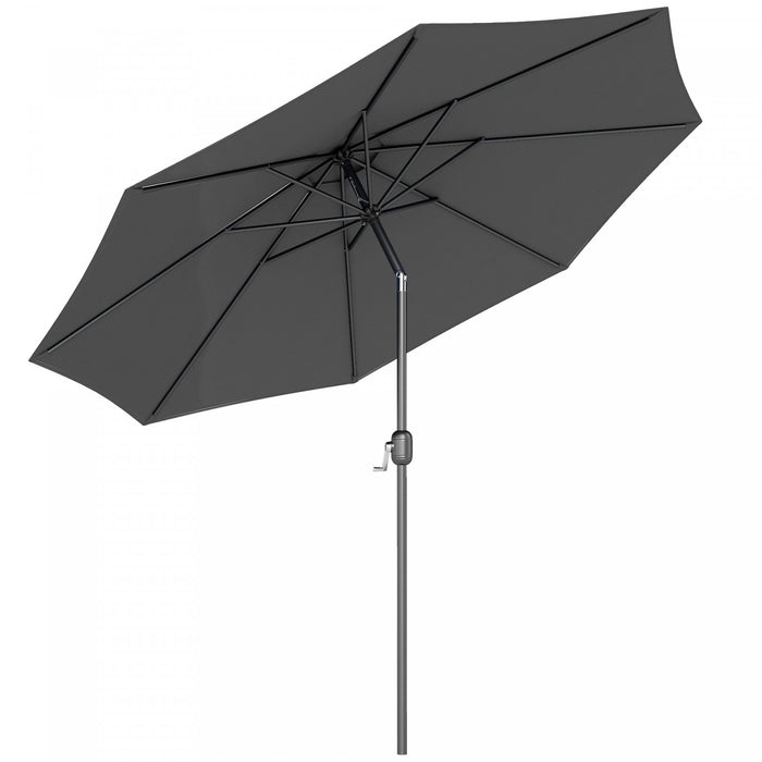 Outsunny 10' X 8' Round Market Umbrella, Patio Umbrella, Grey