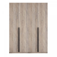 Lee Modern 2-Piece Wardrobe Closet in Rustic Gray Armoire 