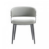 Luce Modern Metal Textured Vegan Leather Dining Chair in Stone Gray