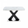 Liam Modern Rectangle Stretchable Dining Table with X-Shape Legs and Metal Base,Black
