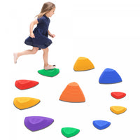 Outsunny 11 Pcs Stepping Stones Kids With Non-slip Rubber, Stackable Balance River Stones For Obstac