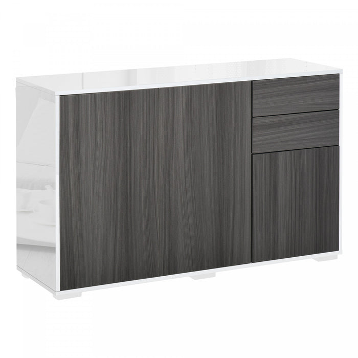 HOMCOM Kitchen Sideboard with Push-Open Drawers and Storage Cabinets, Grey