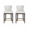 Blair Modern Wood Upholstered Counter Stool in White - Set of 2 Bar Stool