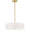 Dainolite Everly 4 Light Pendant Aged Brass Finish White Shade Lamp