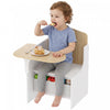 Qaba Kids Desk and Chair Set for Ages 3-5, Toddler Activity Table and Chair with Under Seat Storage Drawer, for Reading, Painting and Playing, White