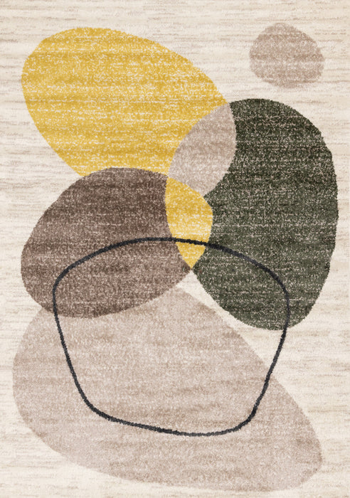 Marley Green Yellow Taupe Geometric Area Rug - 7'10\" x 10'6\"