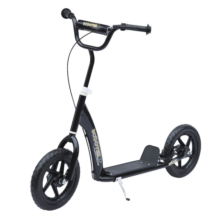 Homcom Kids Scooter Street Bike Bicycle For Teens Ride On Toy W/ 12'' Tire For 5-12 Year Old Black