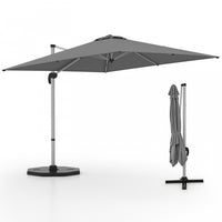 Costway 10 FT Patio Cantilever Umbrella Outdoor Aluminum Hanging Offset Umbrella w/ 360° Rotation Grey