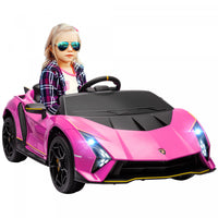 Qaba 12v Electric Car For Kids, Battery Powered Ride-On Lamborghini Autentica Licensed Kids Car With