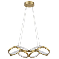 Dainolite Philo Chandelier 64w Aged Brass White Silicone Diffuser Lamp