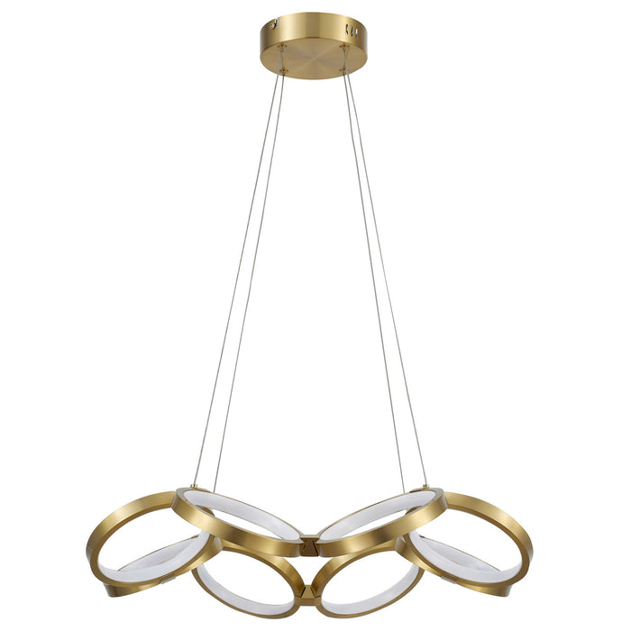 Dainolite Philo Chandelier 64w Aged Brass White Silicone Diffuser Lamp