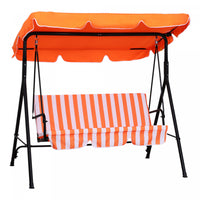 Outsunny 3-seat Patio Swing Chair, Outdoor Porch Swing Glider With Adjustable Canopy, Removable Cush