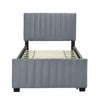 Ethan Space-Saving Velvet Upholstered Platform Bed with Trundle,Twin Size,Grey Twin Bed