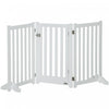 Pawhut Foldable Dog Gate With Door, 3 Panels Freestanding Pet Gate With Support Feet Indoor Playpen For Medium Dogs And Below, White