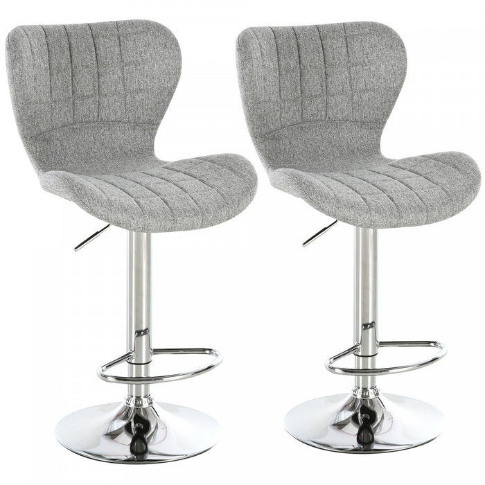 HOMCOM Swivel Adjustable Counter Height Bar Stools Set of 2 with Footrest