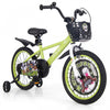 Costway 18\" Kid's Bike For 4-8 With Height-adjustable Handlebar & Saddle Handbrake Green