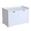 Pawhut 2-in-1 Covered Cat Litter Box Washroom Storage Hideaway Cabinet Bench Home Decor, White