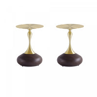 Patchin Modern End Table in Brown and Gold - Set of 2