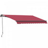 Outsunny 10' X 8' Manual Retractable Awning Shelter W/ Crank, Red