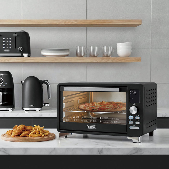 Salton NuRetro Digital Air Fryer Toaster Oven - Midnight Black 