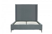 Promenade Mid-Century Modern Upholstered Velvet Full Bed in Gray 