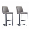 Serena Modern Metal Upholstered Barstool in Taupe - Set of 2 Bar Stool