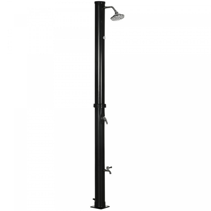 Outsunny 7.3ft 5.3 Gallon Solar Heated Shower W/ Foot Shower Temp Display