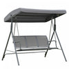 Outsunny 3-seater Porch Swing Chair, Covered Garden Hammock, A-frame Outdoor Swing, Porch Glider Sling Seat W/adjustable Canopy Cover Weather Resistant Grey