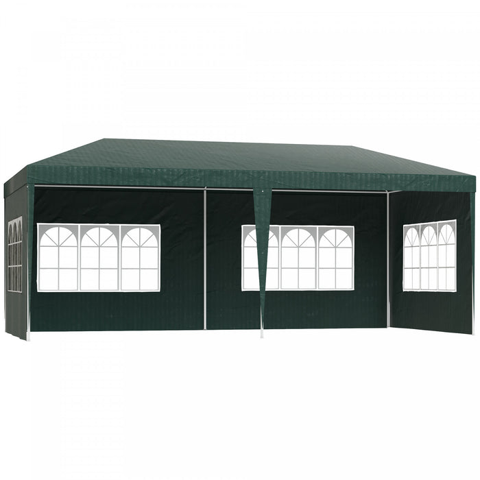 Outsunny 18.7' X 9.4' Party Tent, Portable Folding Wedding Tent, Garden Canopy Event Shelter, Outdoor Sunshade With 4 Removable Sidewalls, Green