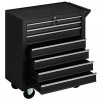 Homcom 7 Drawer Tool Chest Mobile Lockable Toolbox With Handle And Wheels