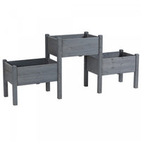 Outsunny 3-tier Raised Garden Bed, Elevated Planter Boxes, Freestanding Wooden Plant Stand For Veget