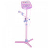 Qaba Microphone For Kids, Karaoke Toys For Kids 3+ Years With Music Stand, Karaoke Machine Microphone Connected To Ipod Phone Mp3 Players, With Light, Real Atmosphere Sound, Pink