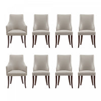 Connie Modern 8-Piece Dining Chair Set in Light Gray 
