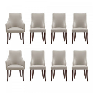Connie Modern 8-Piece Dining Chair Set in Light Gray