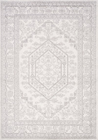 Fallon White Grey Elegant Faded Traditional Rug, 6'7