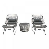 Ashland Modern 5-Piece Conversation Set in Gray 
