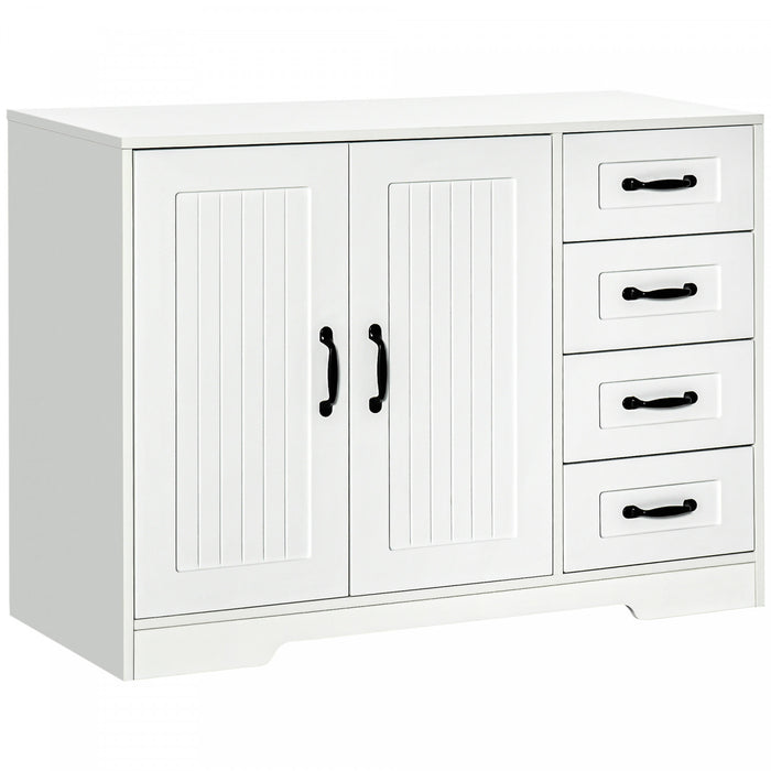 HOMCOM Modern Sideboard Storage Cabinet, Freestanding Accent Cupboard White