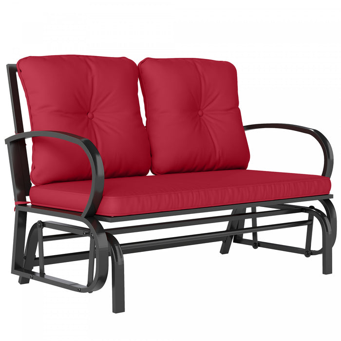 Outsunny 2-person Outdoor Glider Chair Red