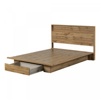 Musano Platform Bed And Headboard Set Nordik Oak - South Shore Queen Bed
