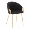 LumiSource Claire Velvet Contemporary Glam Dining Chair - Gold/Black