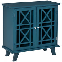 HOMCOM Storage Cabinet with Fretwork Doors Shelf Modern Sideboard Buffet